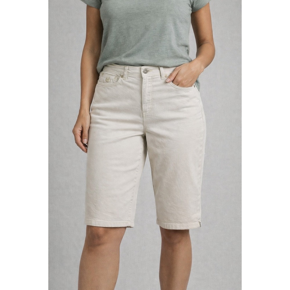 Gloria Vanderbilt Amanda Skimmer Women's 12 White Preppy‎ Capri Denim Jean